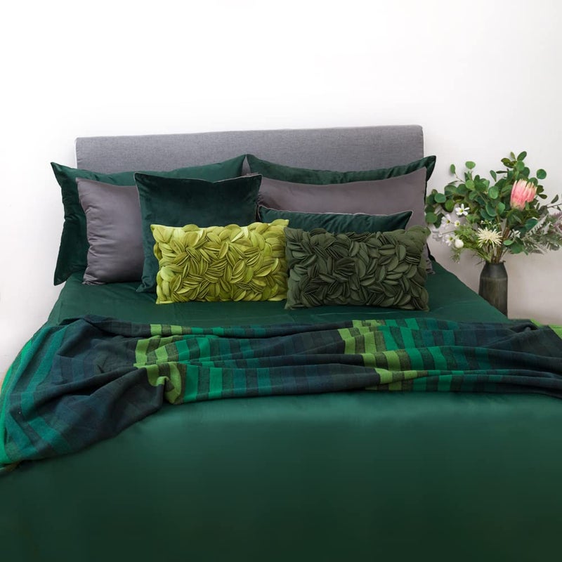 KINGROSE 3D Flower Throw Pillow Cover Floral Decorative Pillowcase Soft Cushion Cover for Bed Couch Sofa Living Room 12 x 20 Inches Velvet Green - Image 4